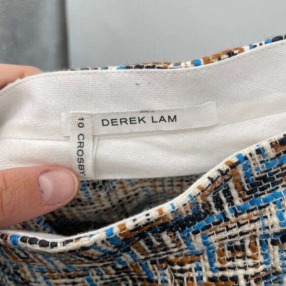 10 Crosby Derek Lam GEOMETRIC-TWEED BOX-PLEAT SKIRT // 0 - Picture 5 of 12